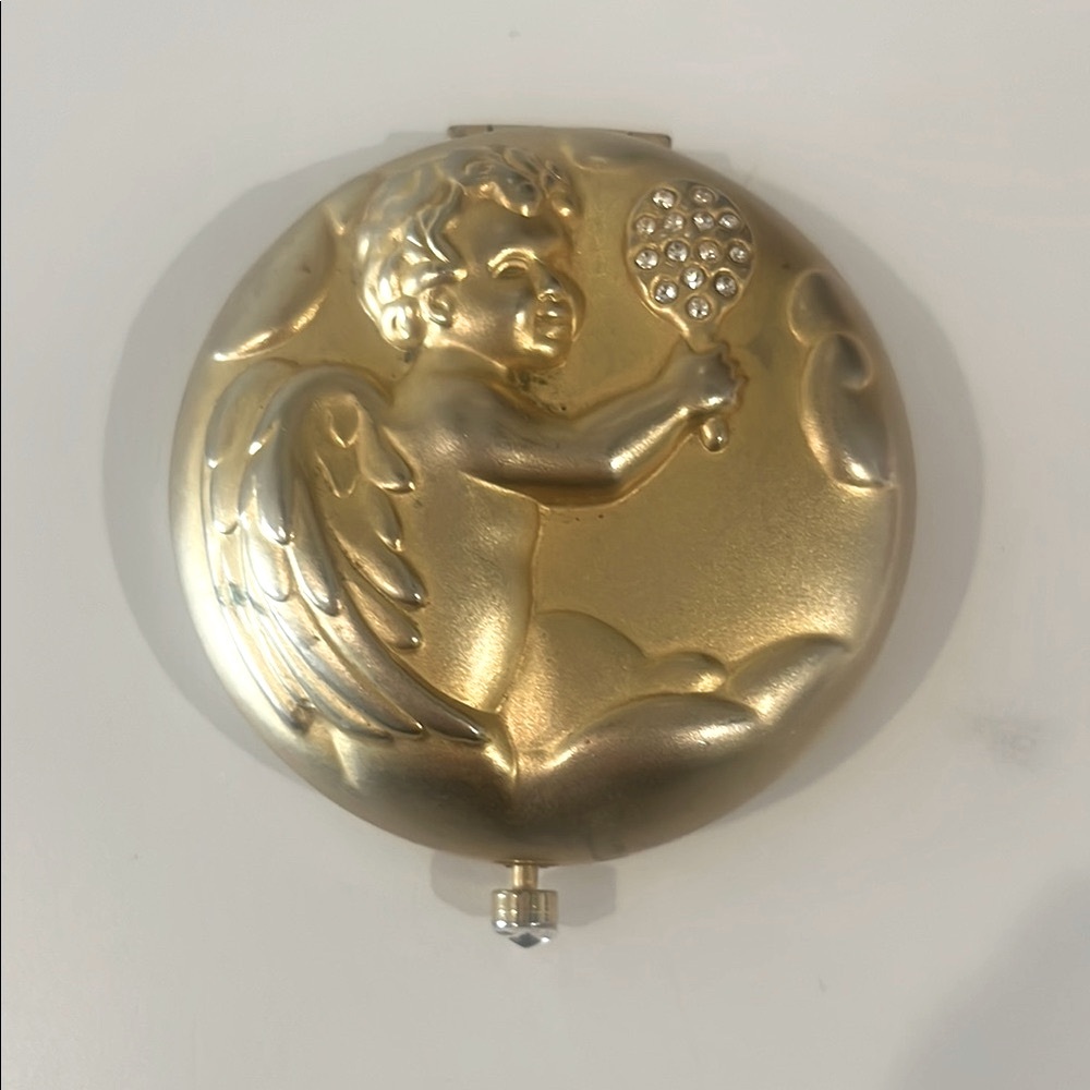 Estee Lauder Gold Compact with Cherub Design